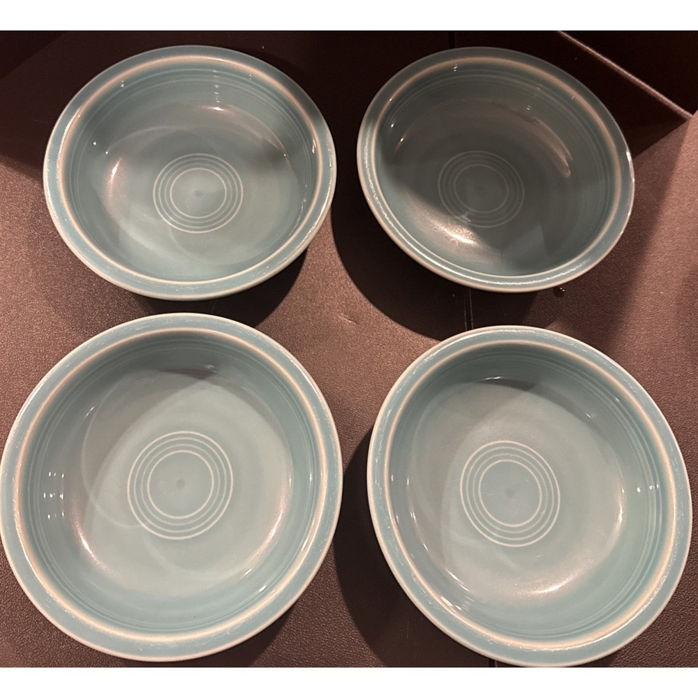 Fiestaware Turquoise Cereal Soup Bowls Bowl Fiesta 7 Inch‎ USA HLC Set Of 4